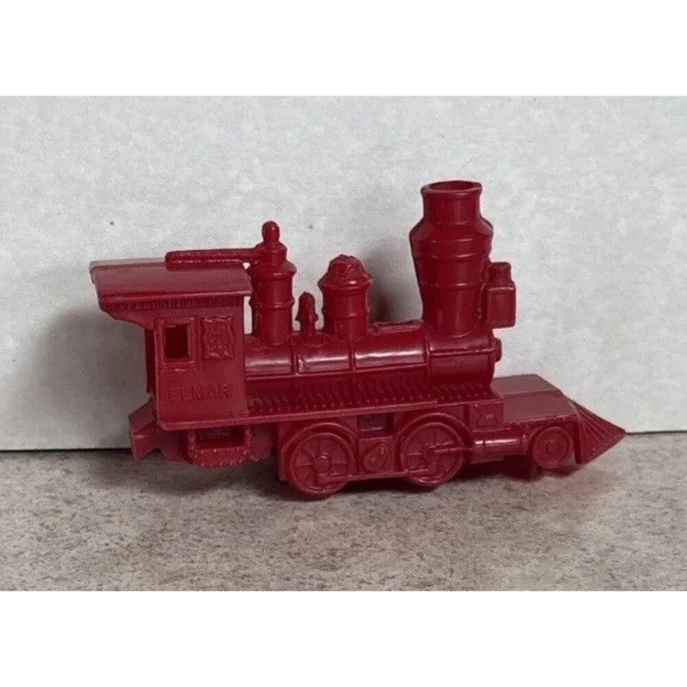 Vintage Hard Plastic El Mar Elmar Red Steam Engine Locomotive Toy Train Whistle